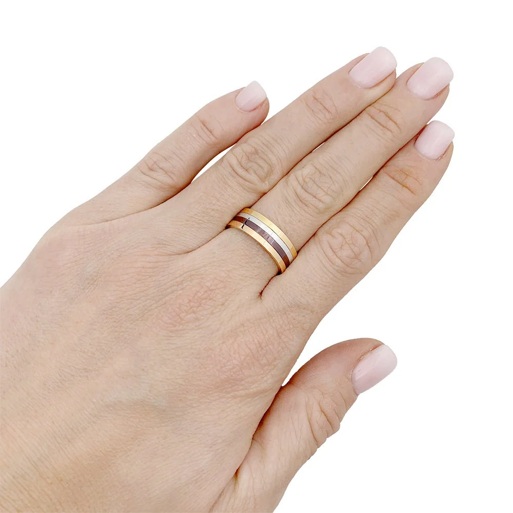 Bague BOUCHERON "My First Quatre" en or jaune, or rose, acier et PVD - Image 2