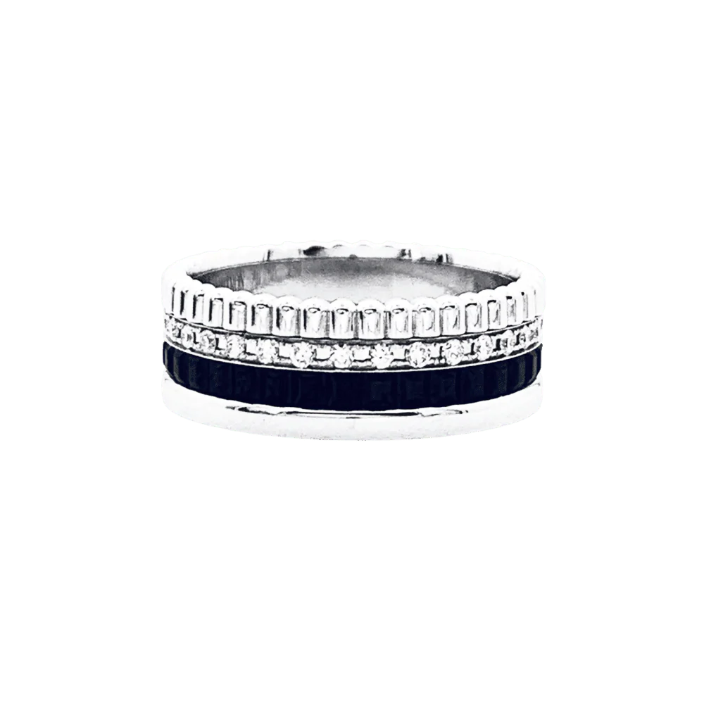 Bague Bandeau BOUCHERON "Quatre Black Édition" en or blanc et diamants