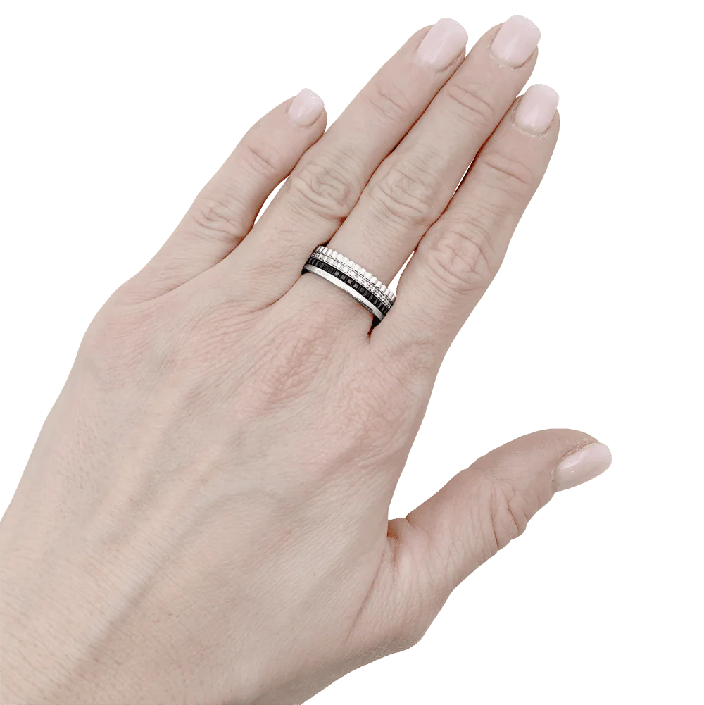 Bague Bandeau BOUCHERON "Quatre Black Édition" en or blanc et diamants - Image 2