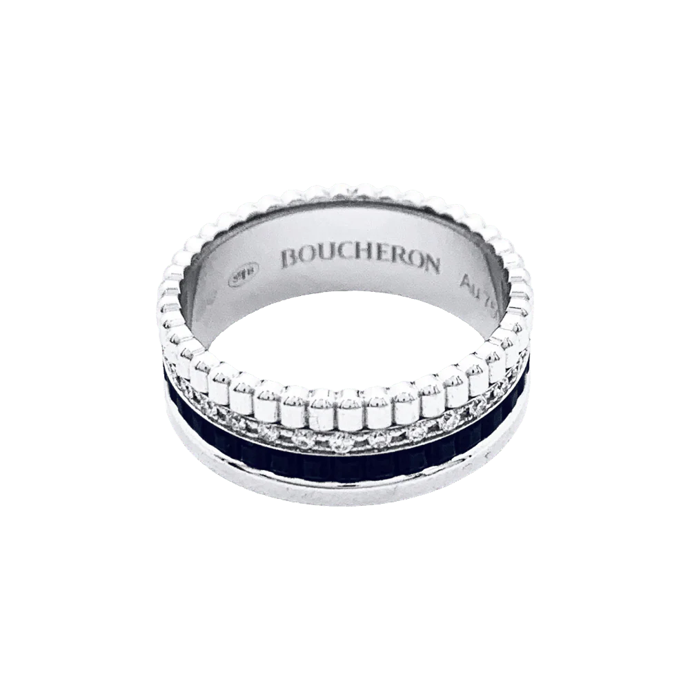 Bague Bandeau BOUCHERON "Quatre Black Édition" en or blanc et diamants - Image 3