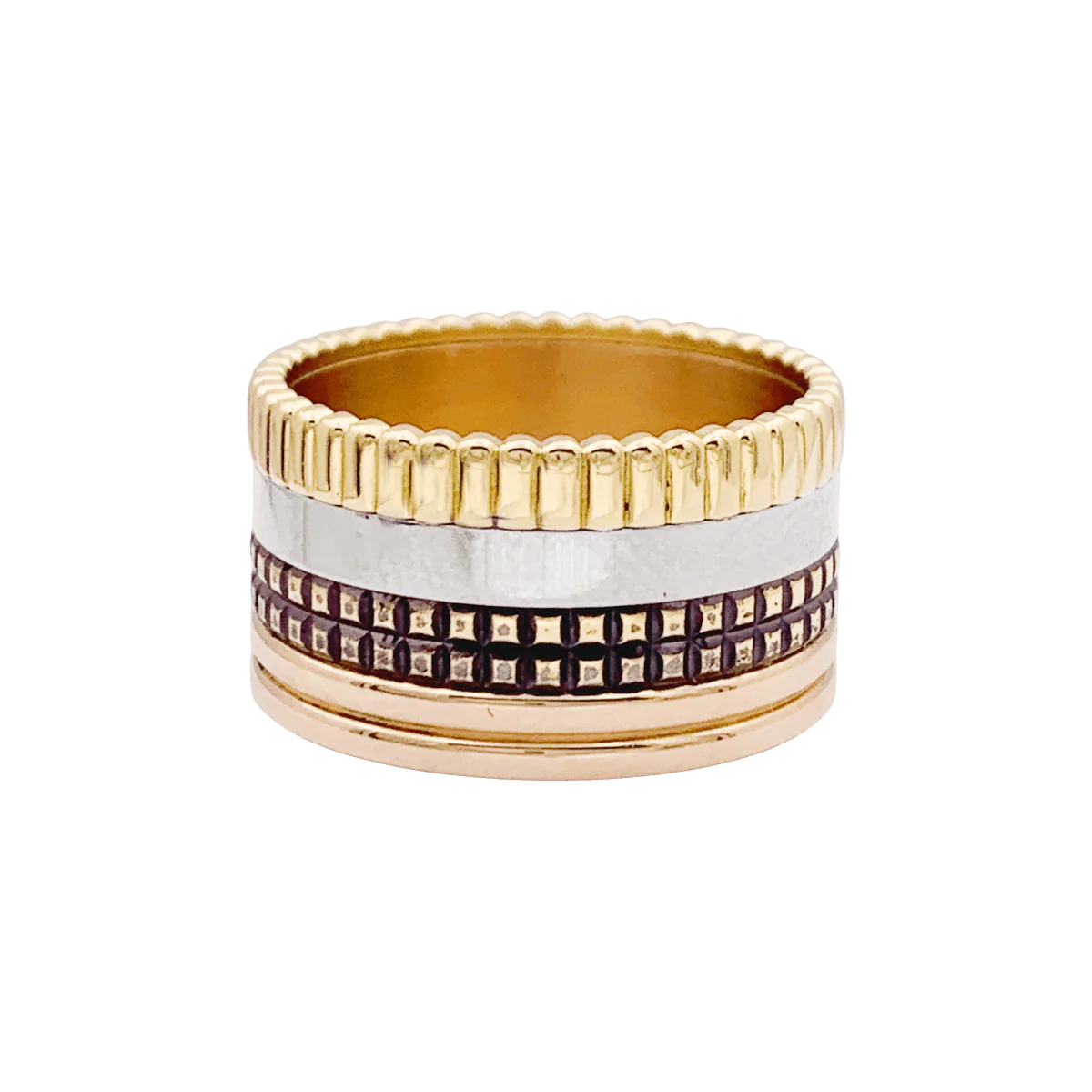 Bague BOUCHERON "Quatre Classique Large" en or jaune, or blanc et or rose