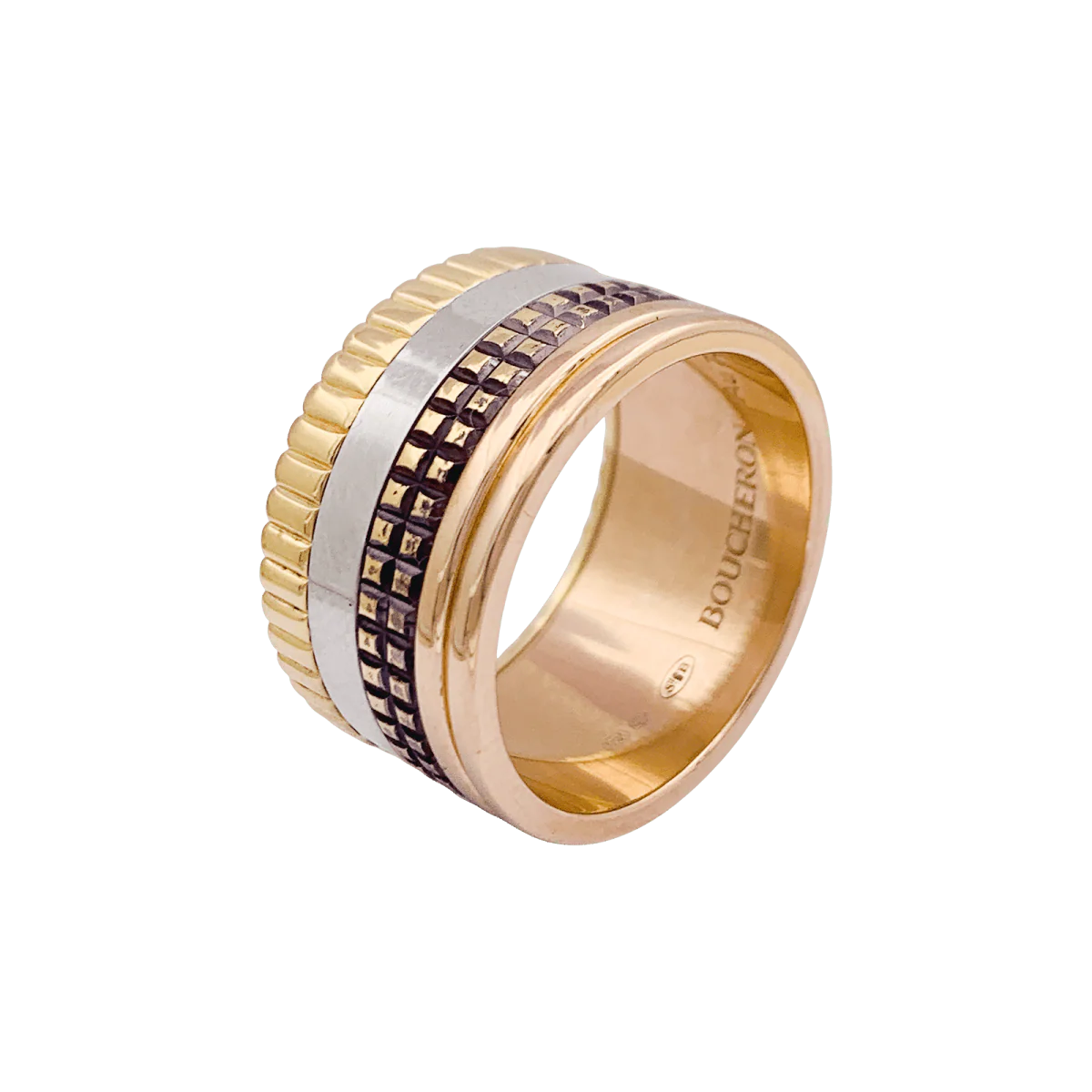 Bague BOUCHERON "Quatre Classique Large" en or jaune, or blanc et or rose - Image 4
