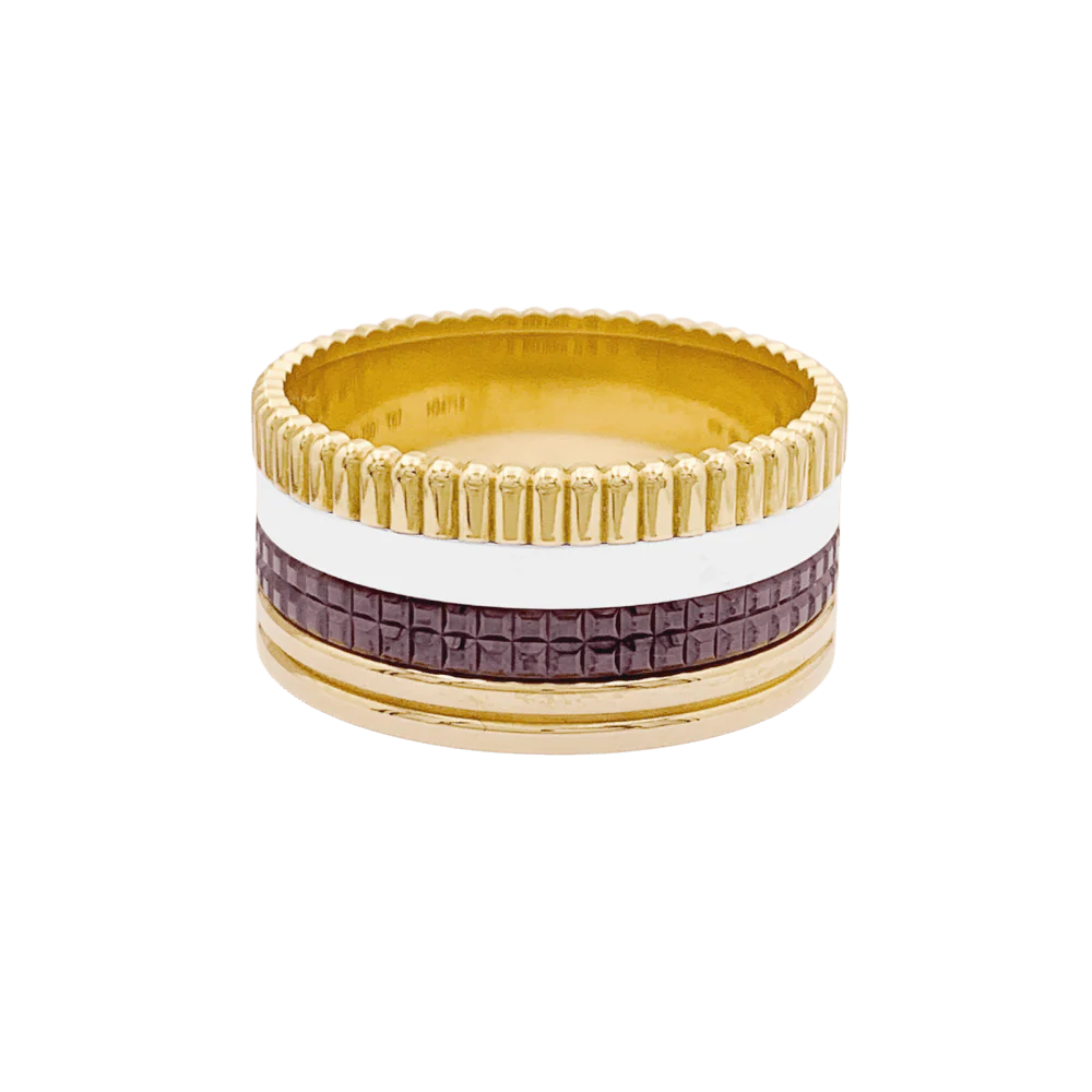Bague Bandeau BOUCHERON "Quatre Classique Large" en or jaune, or blanc et or rose