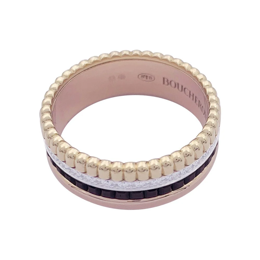 Bague Boucheron, "Quatre Classique Small", 3 ors, PVD et diamants. - Image 2