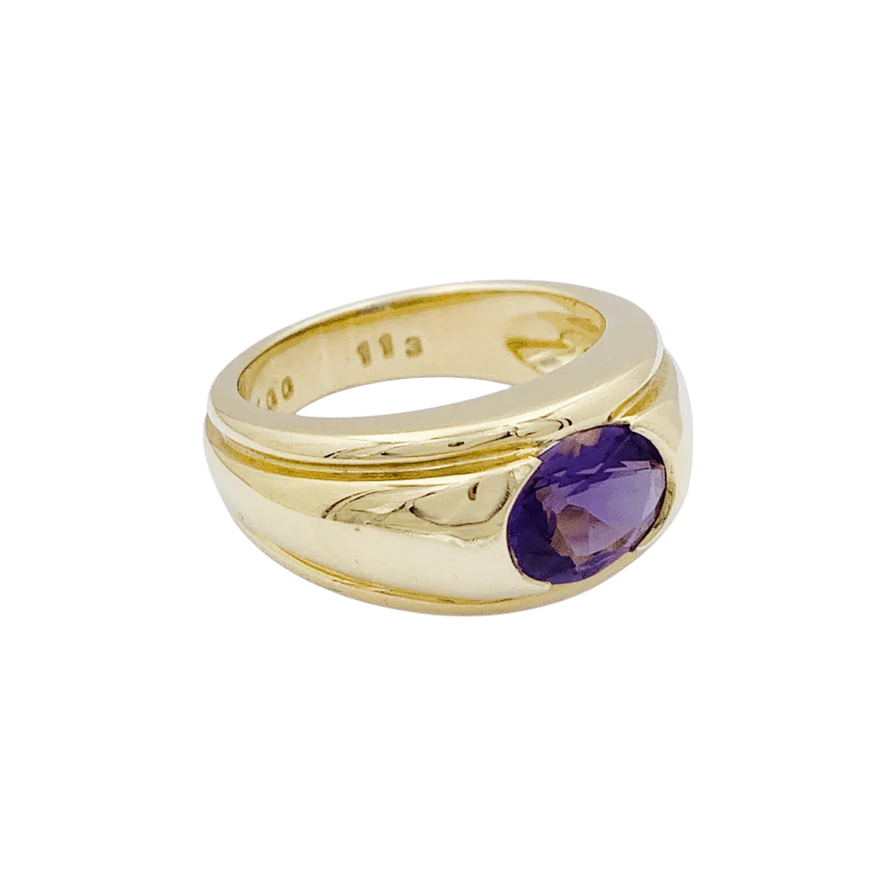 Bague Dôme BOUCHERON "Roxane" en or jaune et améthyste - Image 5