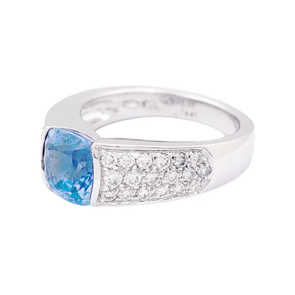 Bague BOUCHERON en or blanc, saphir et diamants - Image 5