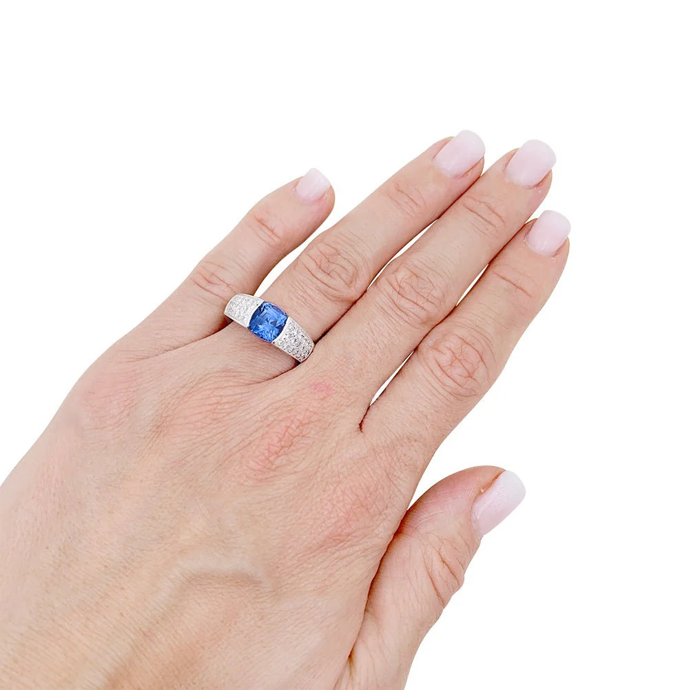 Bague BOUCHERON en or blanc, saphir et diamants - Image 6
