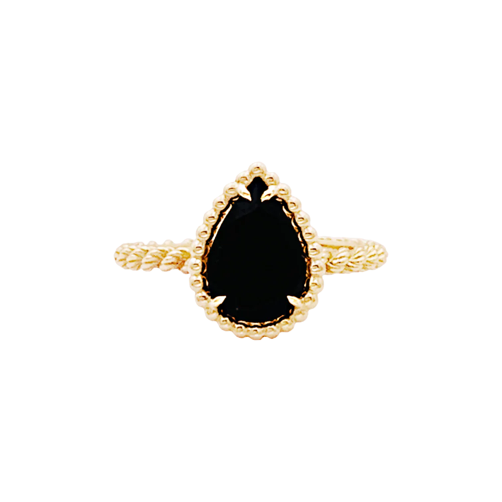 Bague Solitaire BOUCHERON "Serpent Bohème" en or jaune et onyx