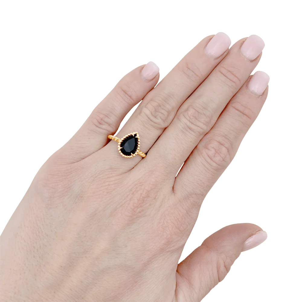 Bague Solitaire BOUCHERON "Serpent Bohème" en or jaune et onyx - Image 2