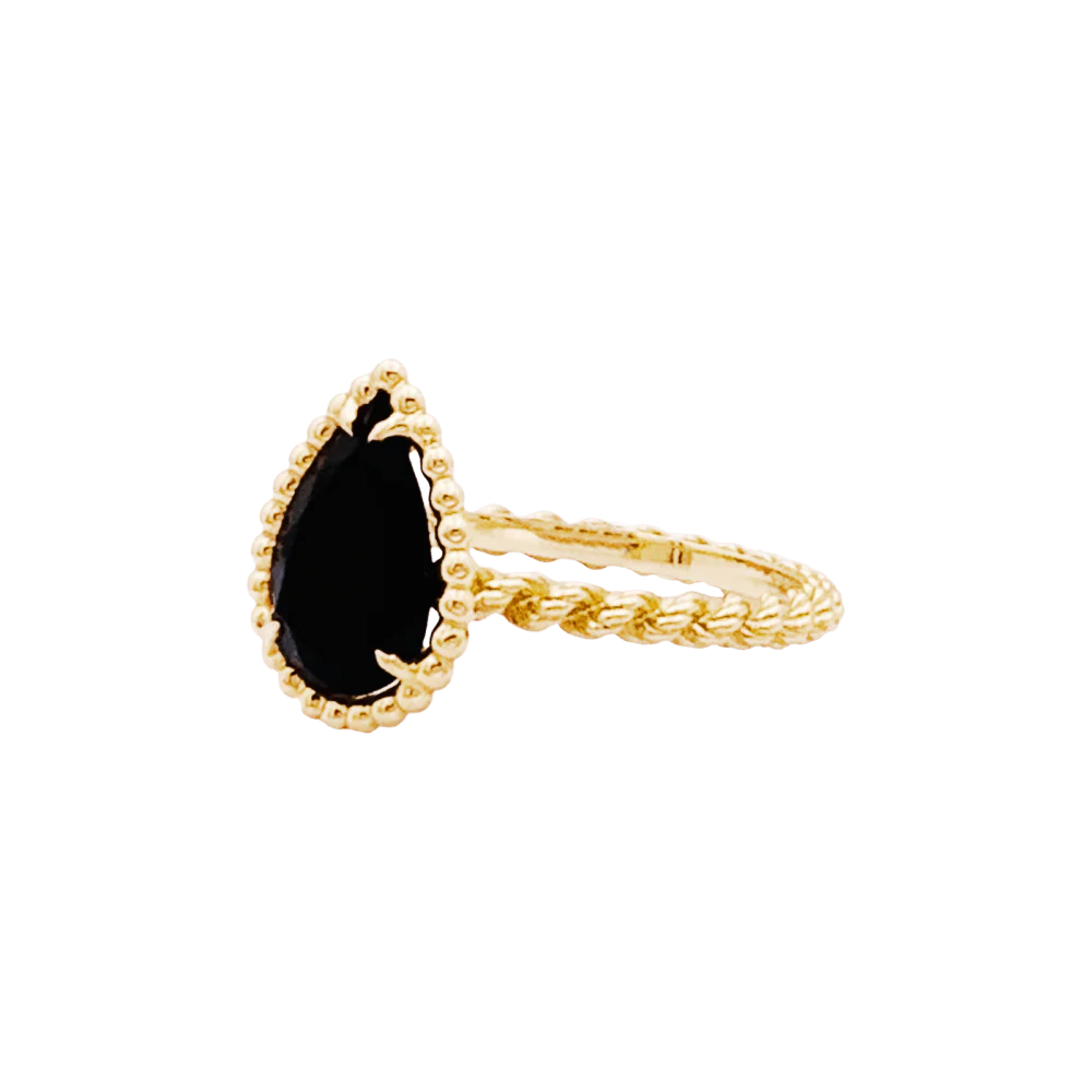 Bague Solitaire BOUCHERON "Serpent Bohème" en or jaune et onyx - Image 3