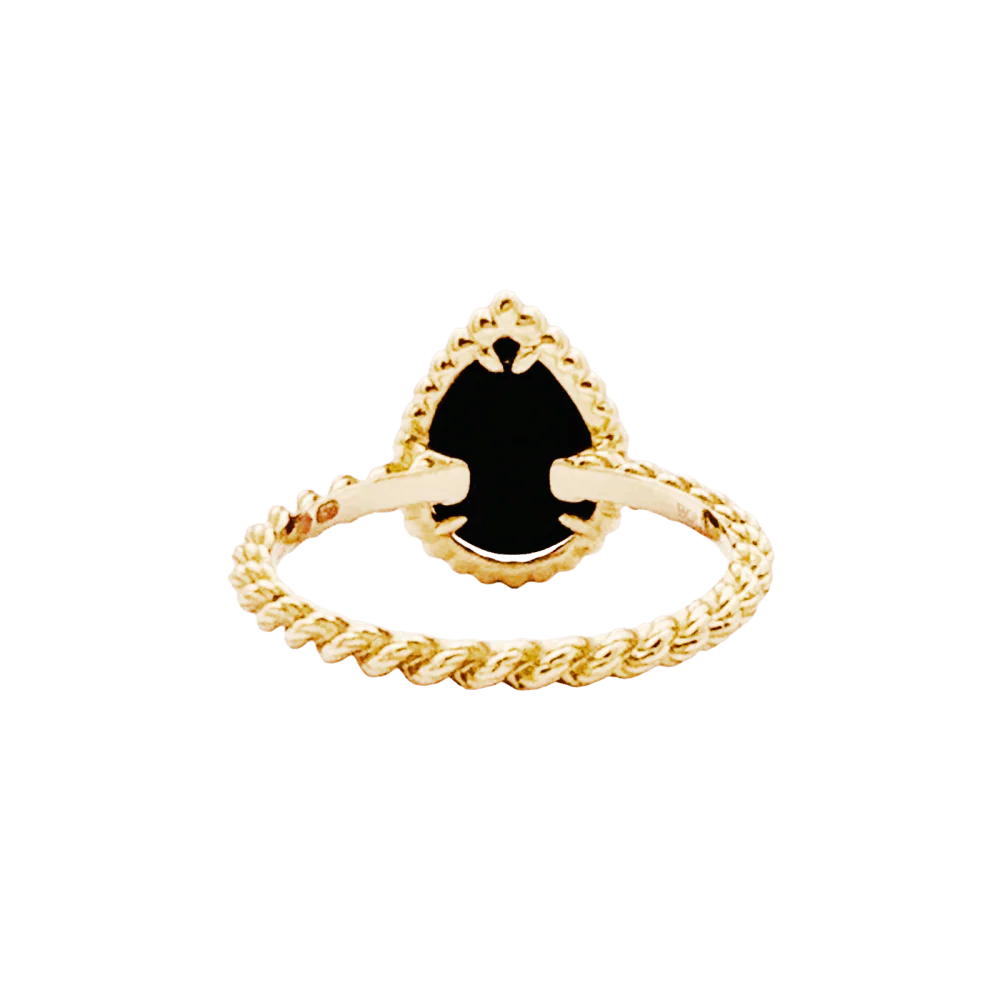 Bague Solitaire BOUCHERON "Serpent Bohème" en or jaune et onyx - Image 4