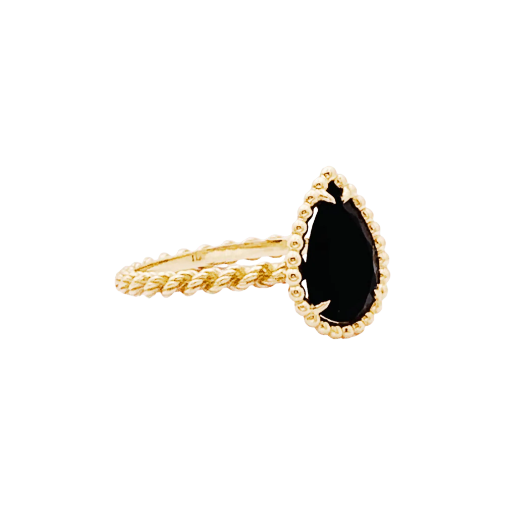 Bague Solitaire BOUCHERON "Serpent Bohème" en or jaune et onyx - Image 5