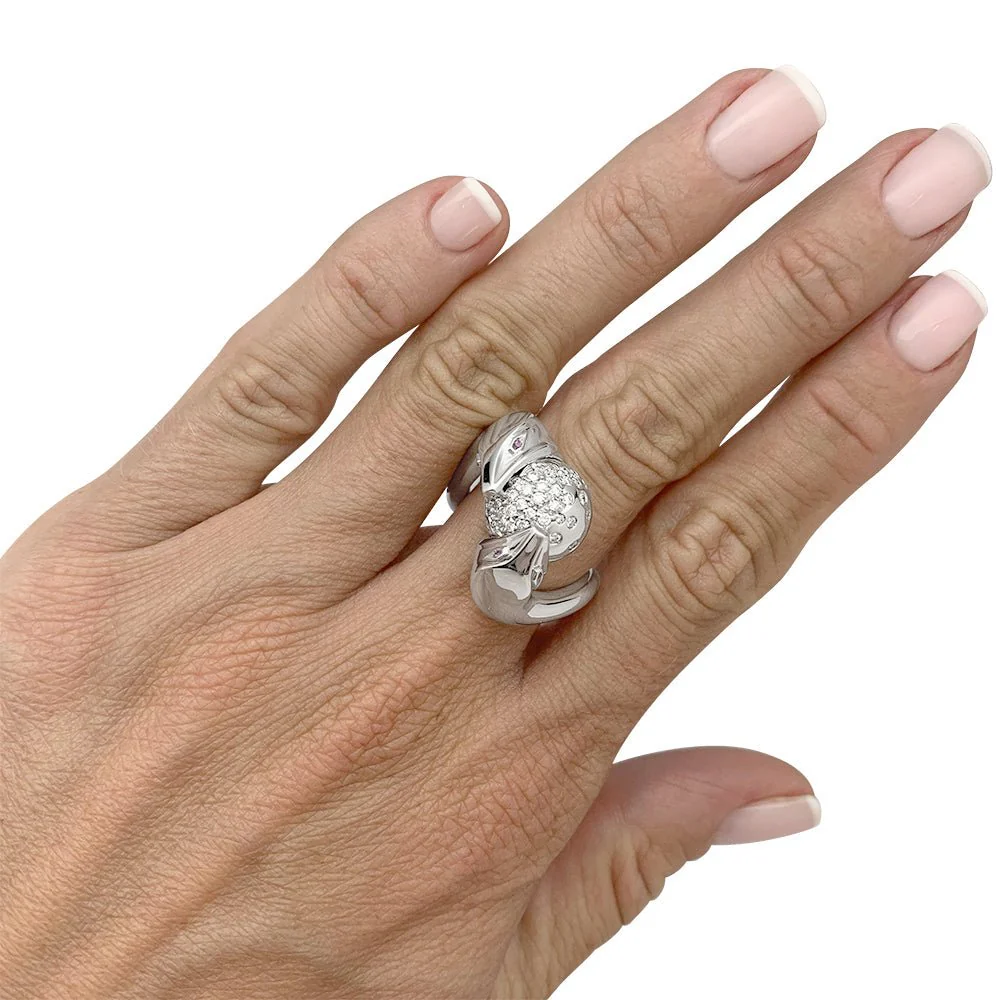 Bague Boucheron, "Trouble", or blanc, diamants - Image 10