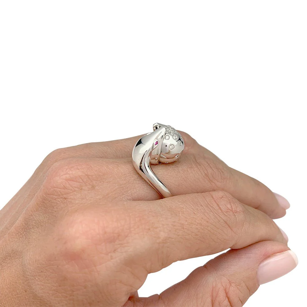 Bague Boucheron, "Trouble", or blanc, diamants - Image 8