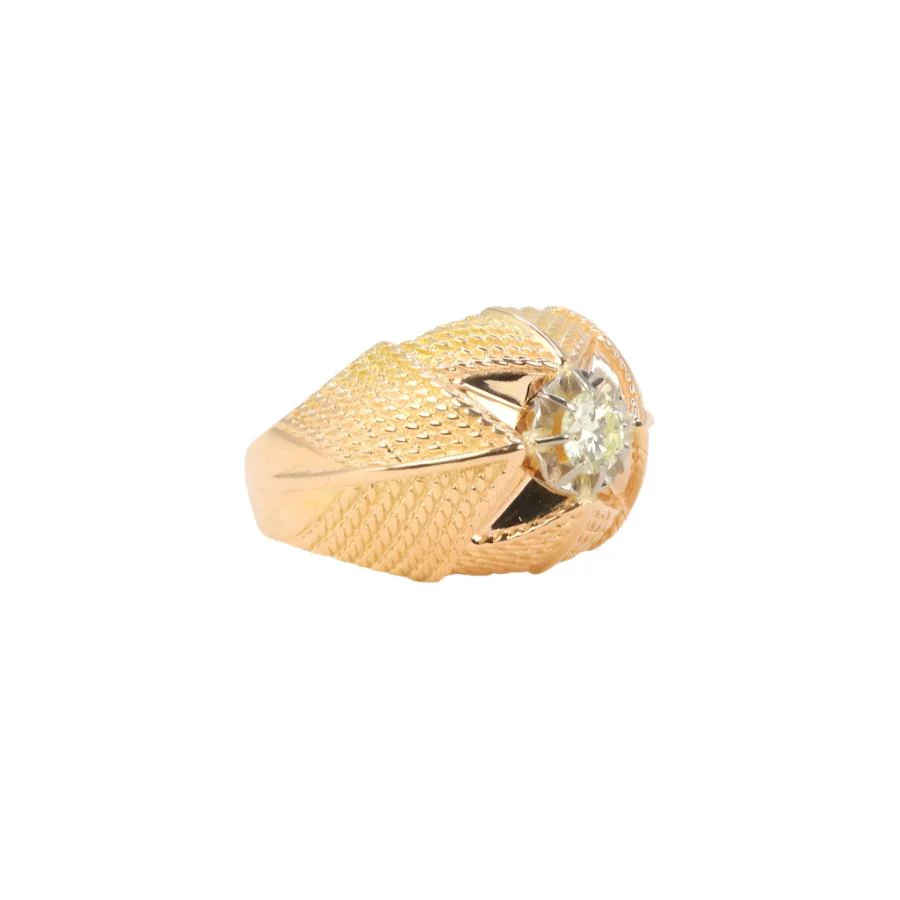 Bague Boule en or jaune et diamant - Image 3