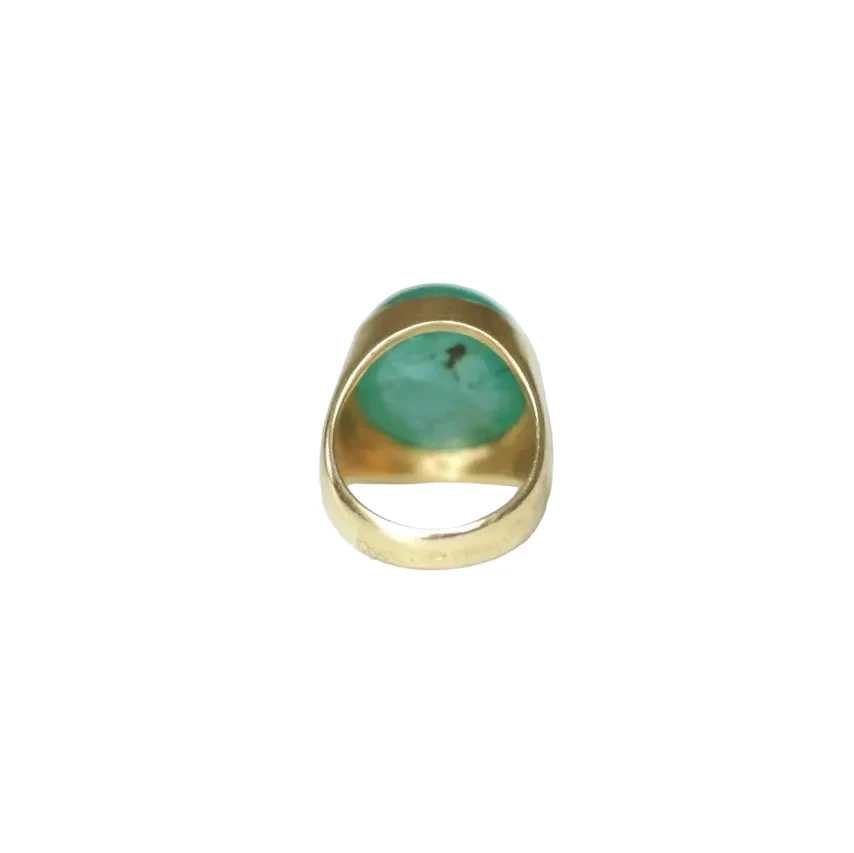 Bague Dôme en or jaune et émeraude - Image 3