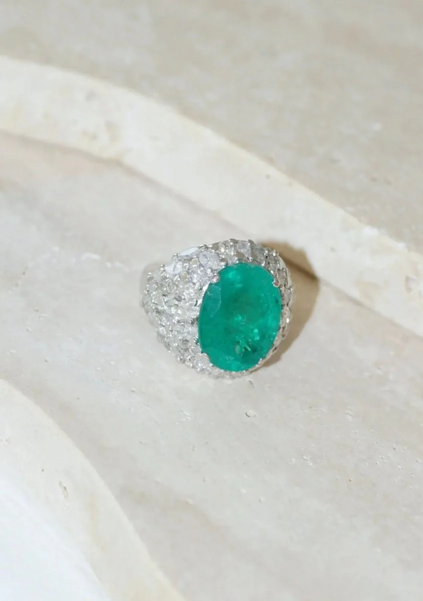 Bague Cocktail Emeraude Colombienne 11.53 Cts et Diamants - Image 10