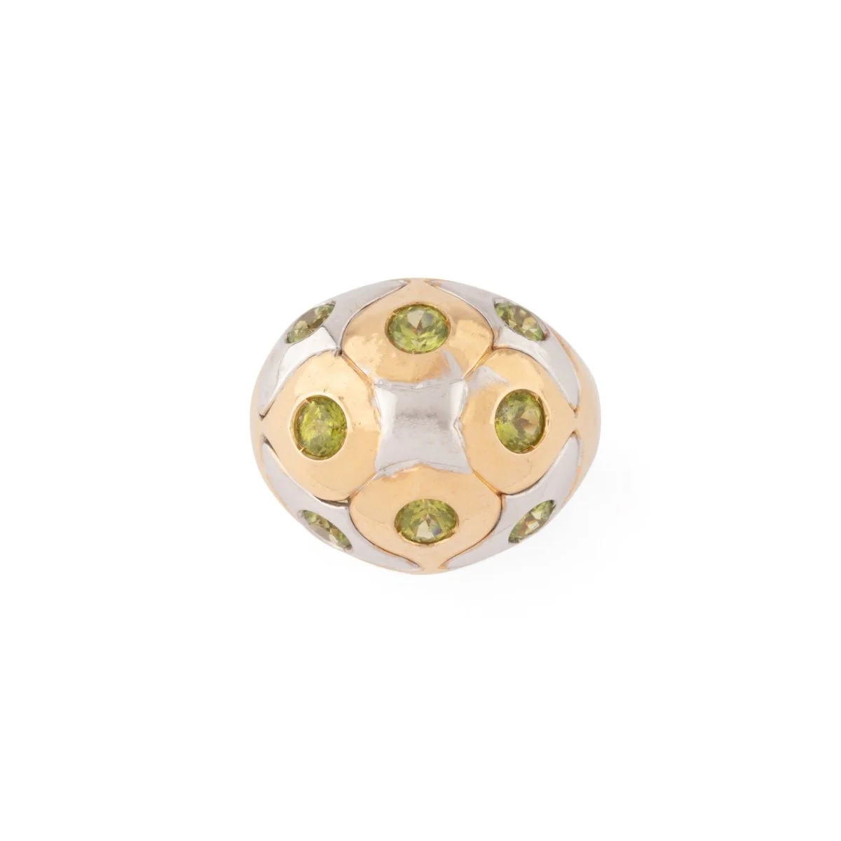 Bague boule BULGARI en péridot  en or bi-colore - Image 6