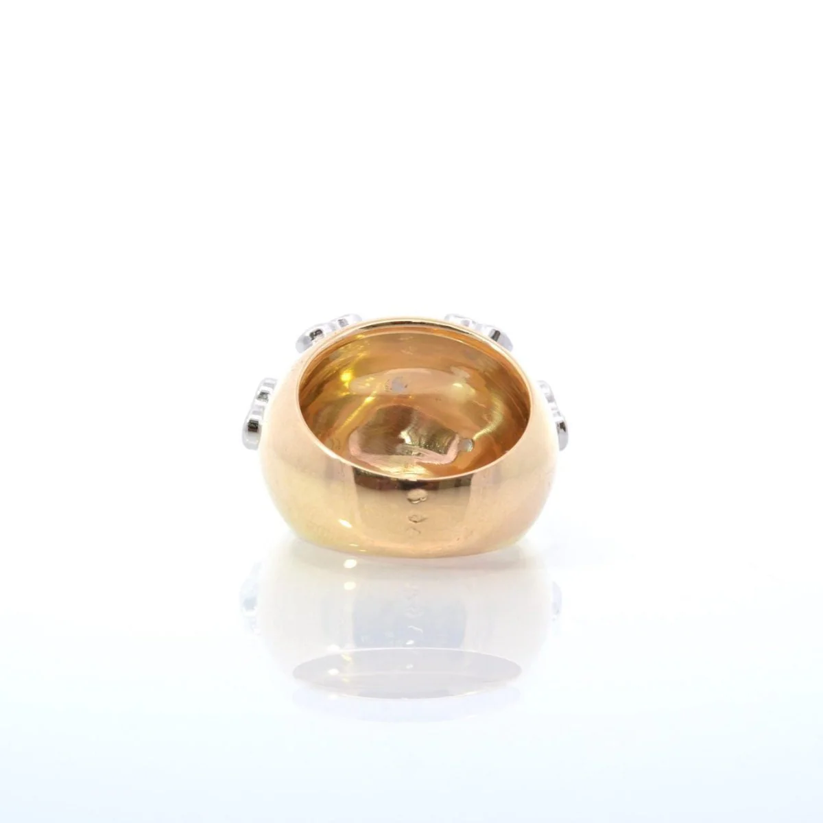 Bague Dôme en or jaune, platine et diamants - Image 4