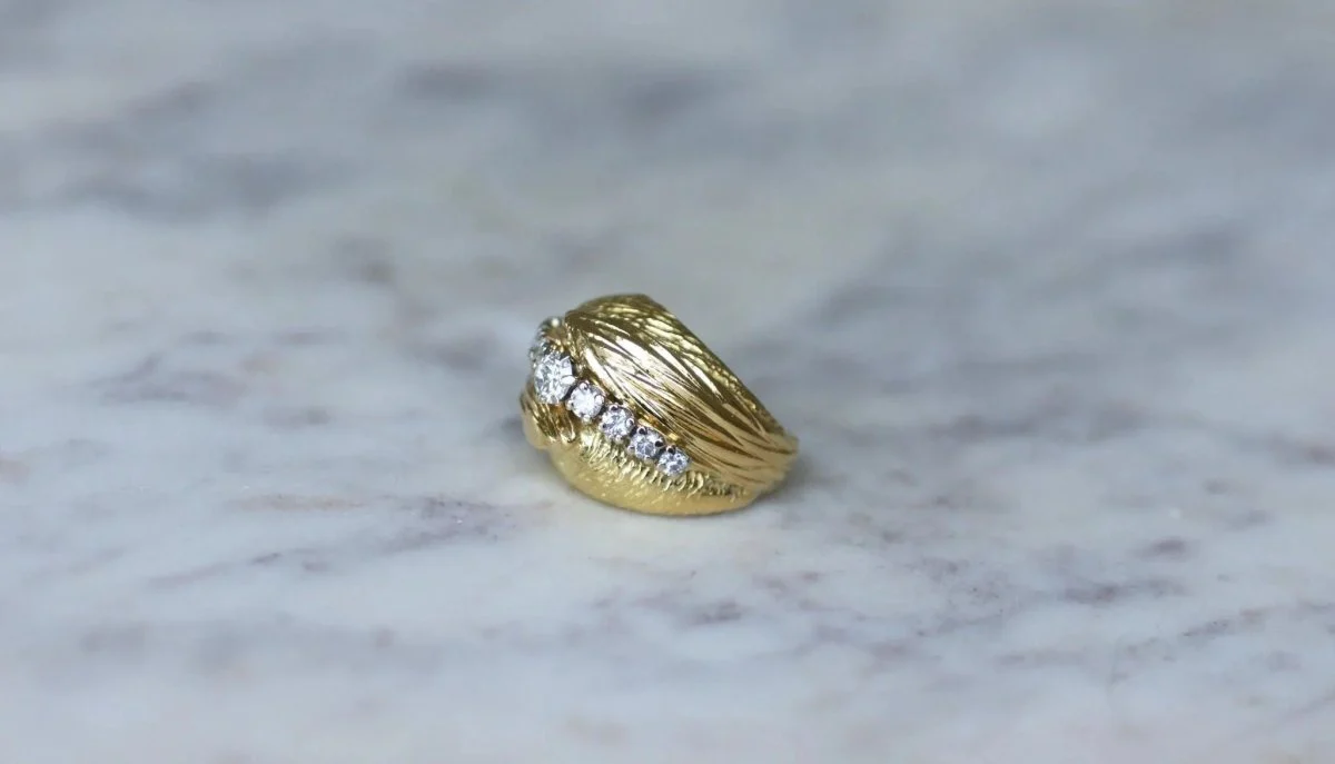 Bague Boule Diamants sur Or jaune années 60 - Image 5