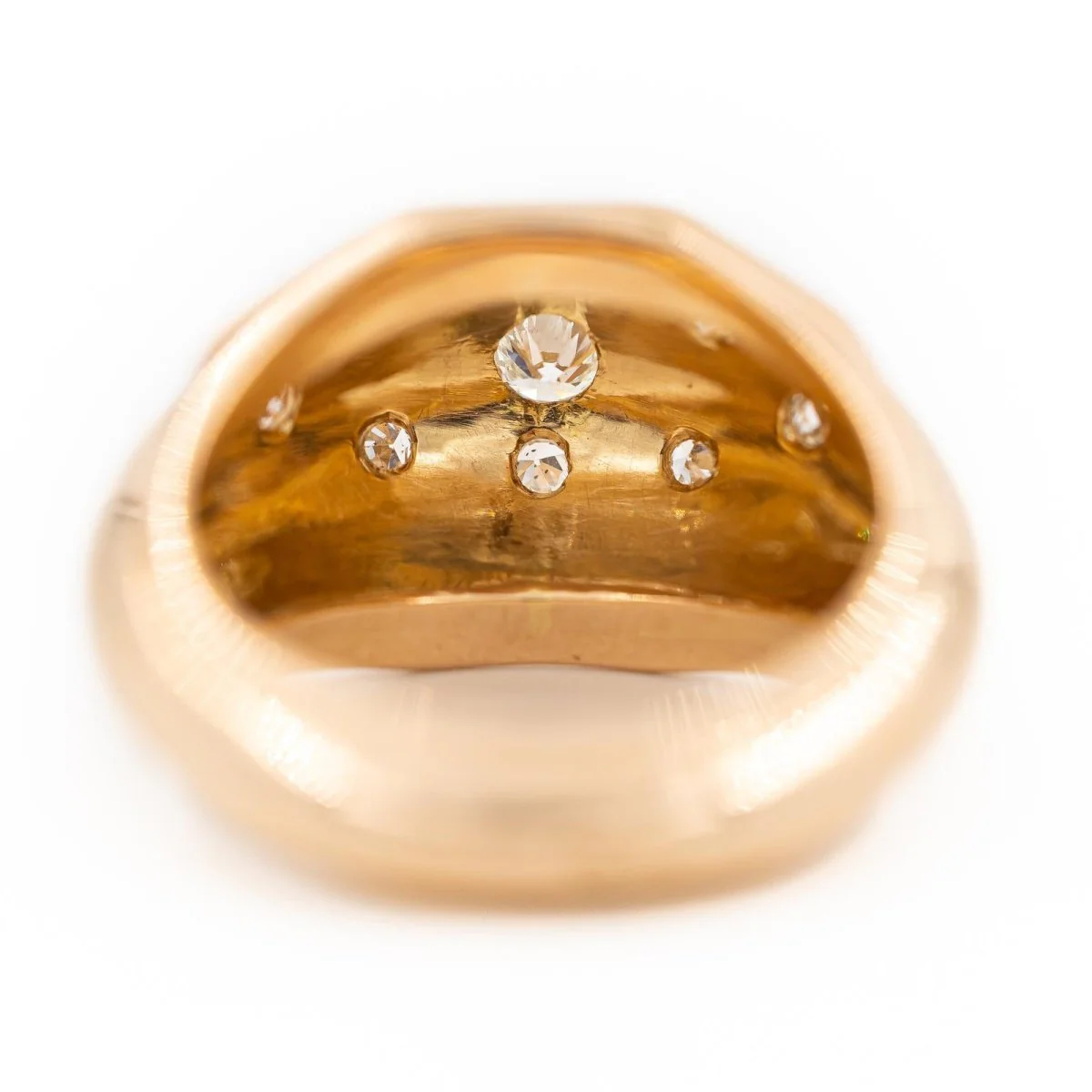 Bague Jonc en or rose et diamants - Image 4
