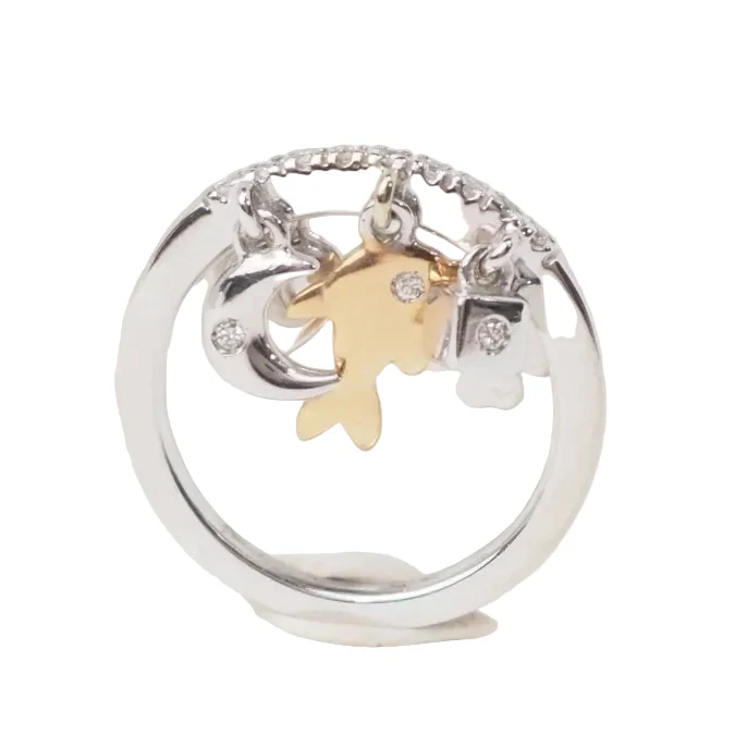 Bague en or blanc, or jaune et diamants - Image 4