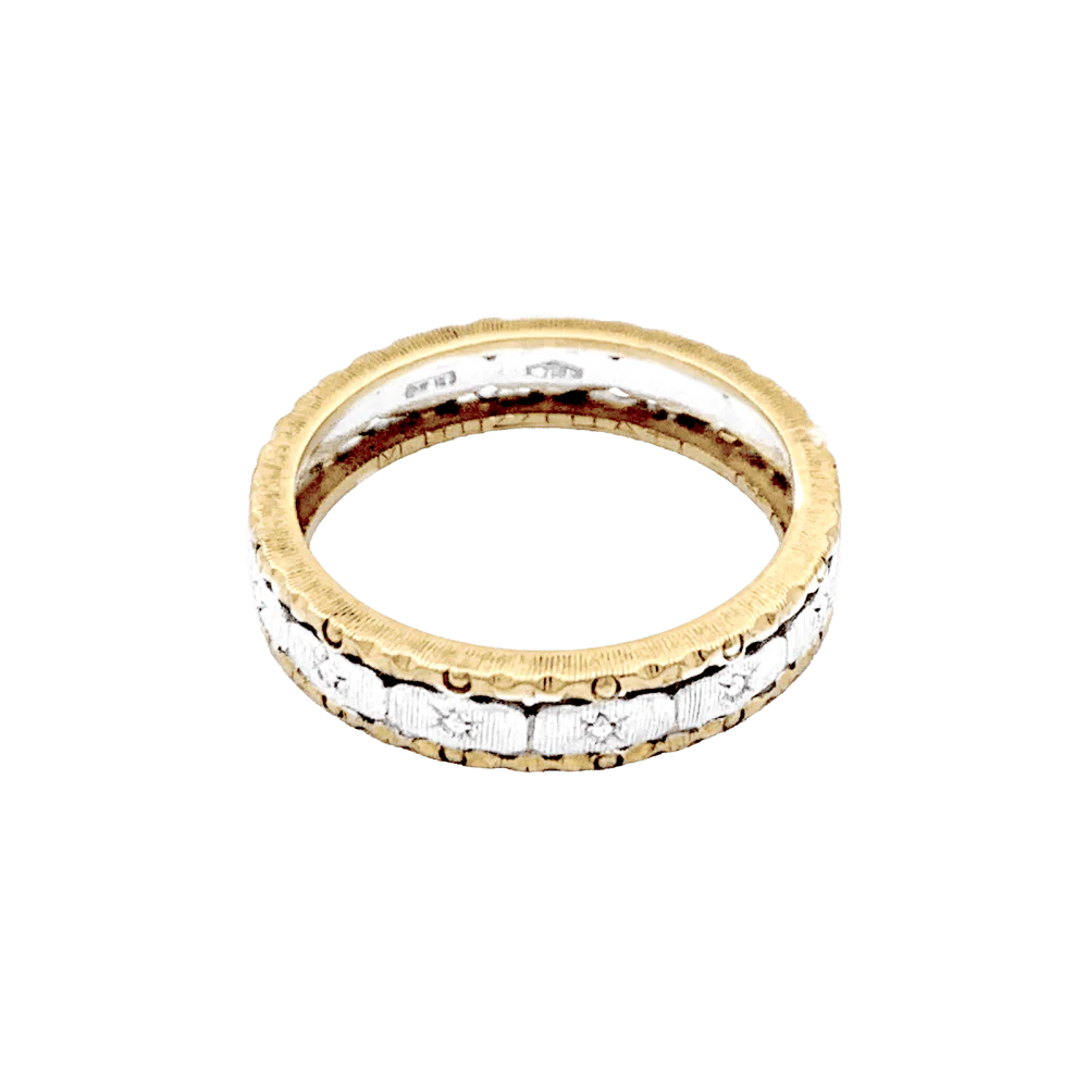 Bague Alliance BUCCELLATI en or blanc et or jaune - Image 4