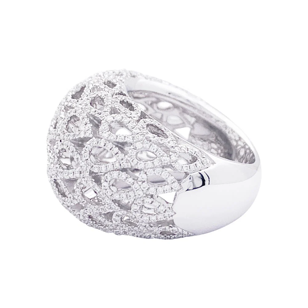 Bague dôme BUCHERER "Lacrima" or blanc et diamants - Image 4
