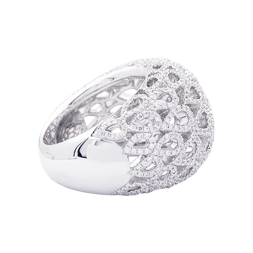 Bague dôme BUCHERER "Lacrima" or blanc et diamants - Image 5