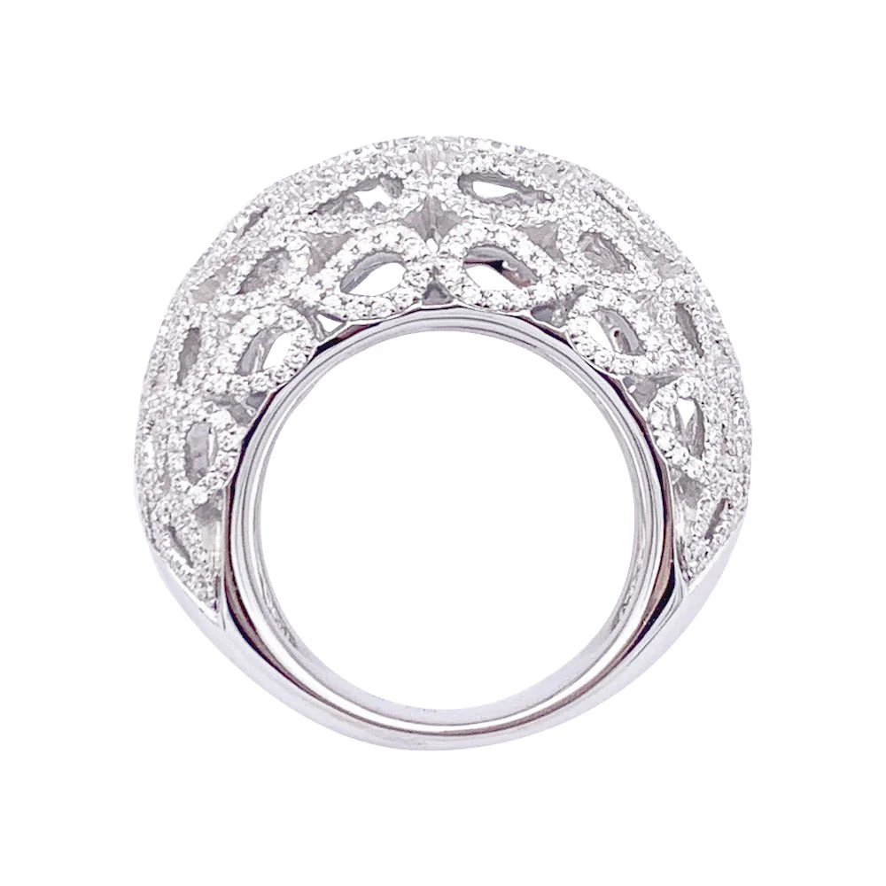 Bague dôme BUCHERER "Lacrima" or blanc et diamants - Image 6