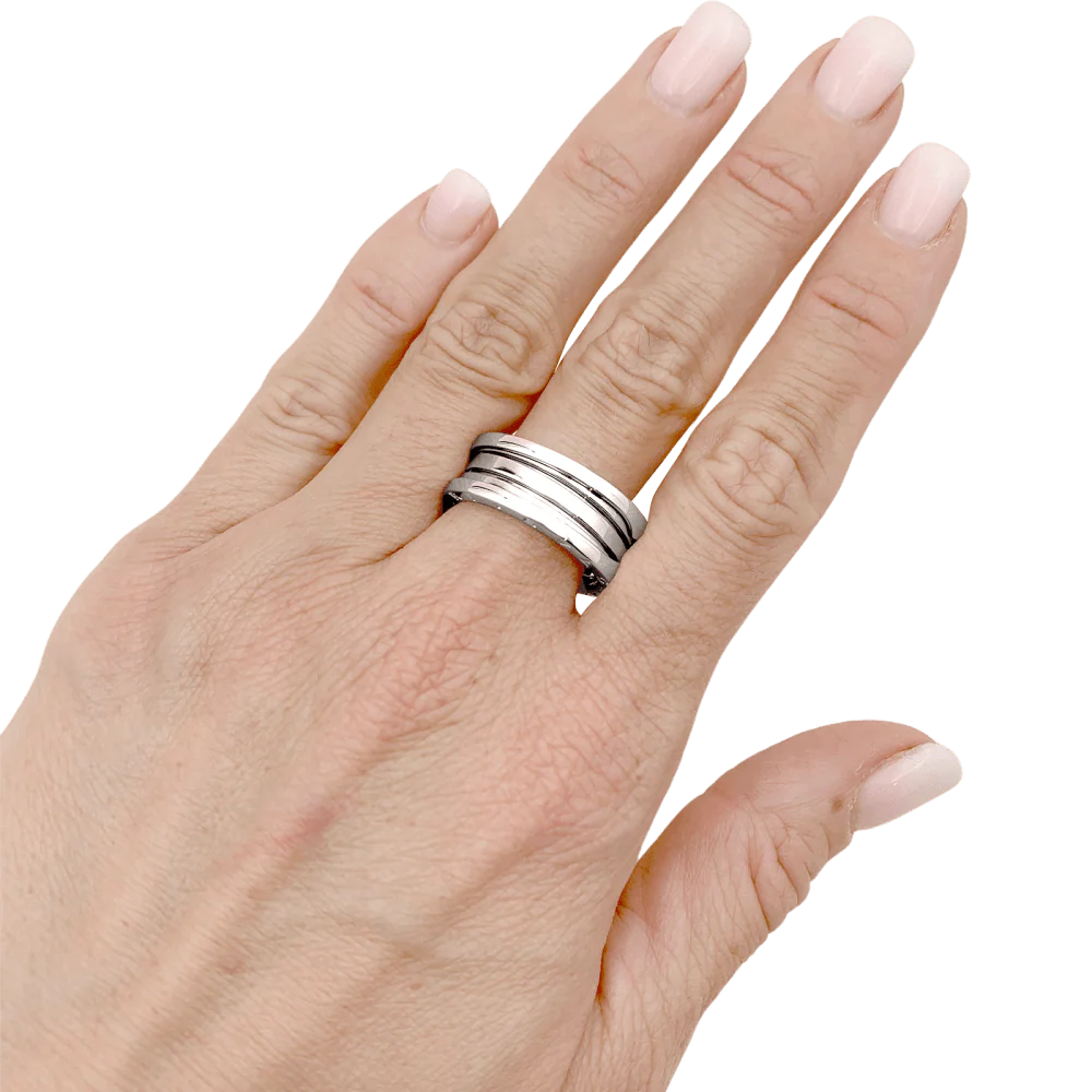 Bague Bandeau BULGARI "B.Zéro 1" en or blanc - Image 2
