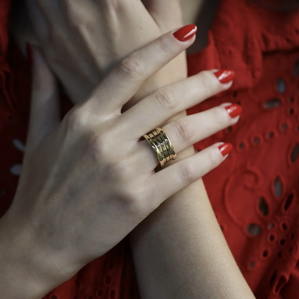 Bague Bandeau BULGARI "B.Zero" en or jaune - Image 2