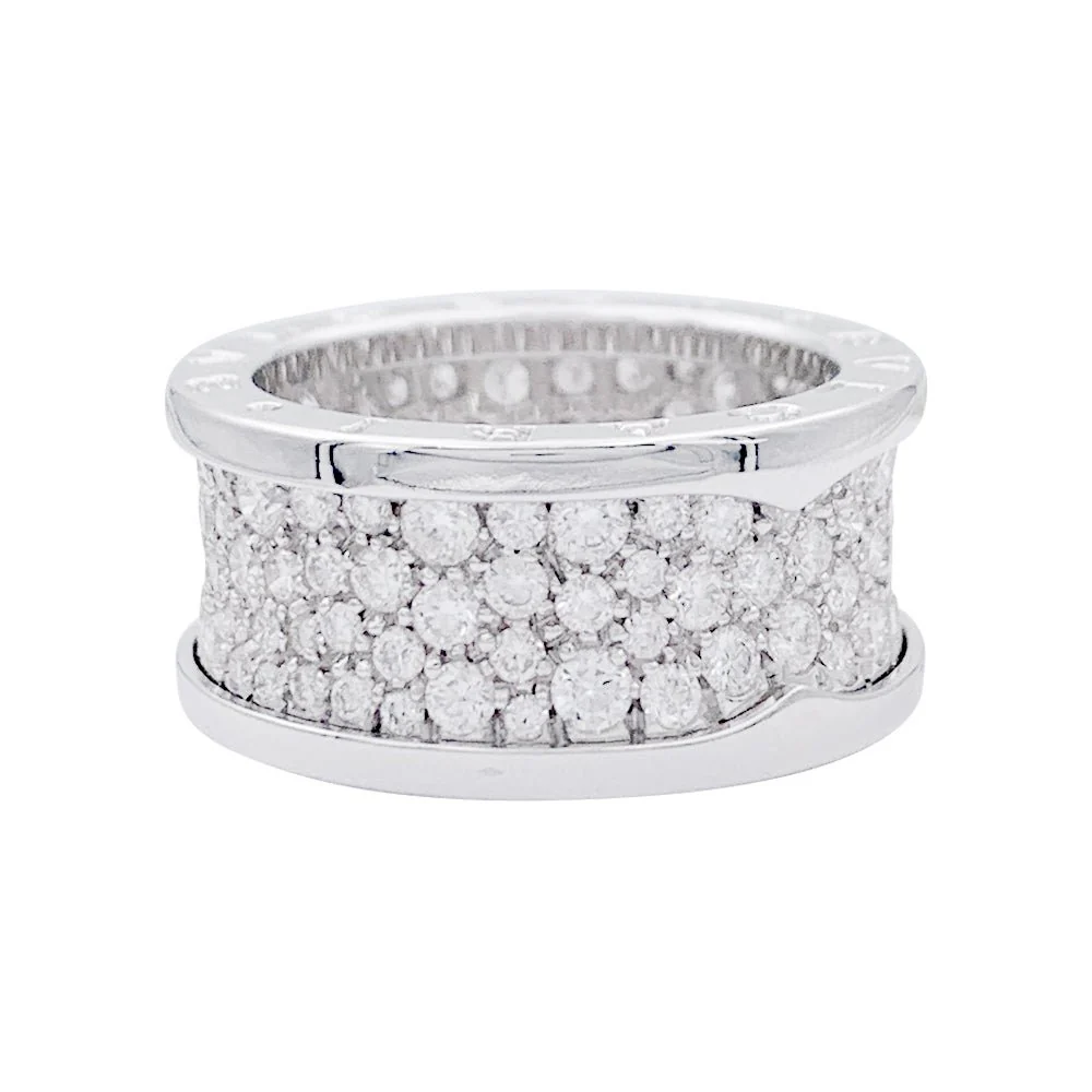 Bague BULGARI "B.Zero1" en or blanc et diamants.