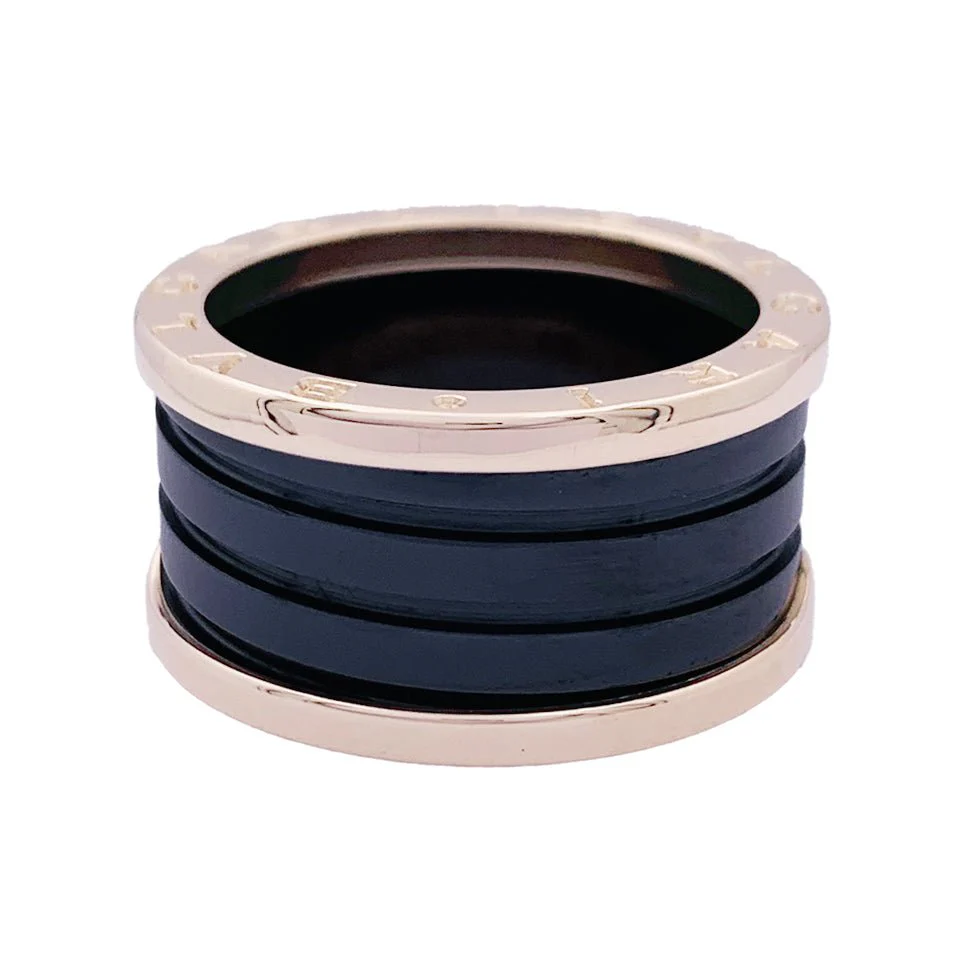 Bague Bulgari, "B.Zero1", or rose et céramique. - Image 3
