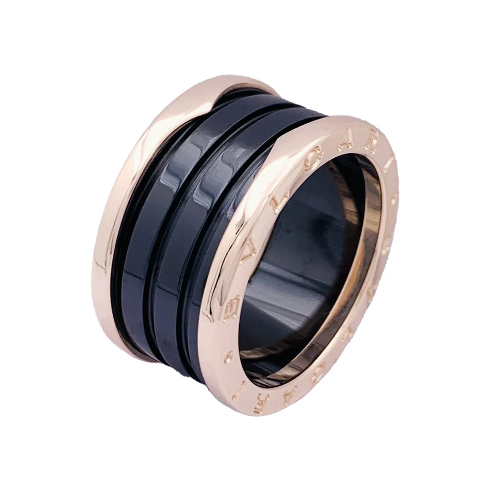 Bague Bulgari, "B.Zero1", or rose et céramique. - Image 4