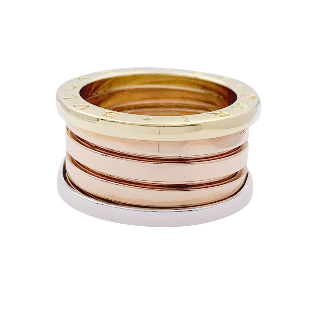 Bague Bandeau BULGARI "B.Zero1" en trois ors, grand modèle