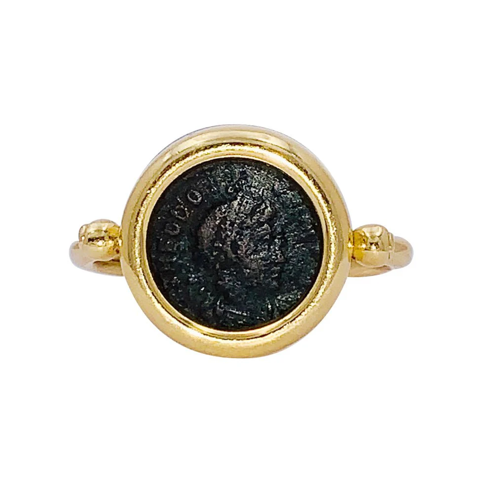Bague BULGARI "Monete" en or jaune et pièce antique