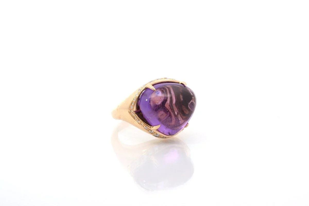 Bague BULGARI "Sassi" améthyste et diamants - Image 2