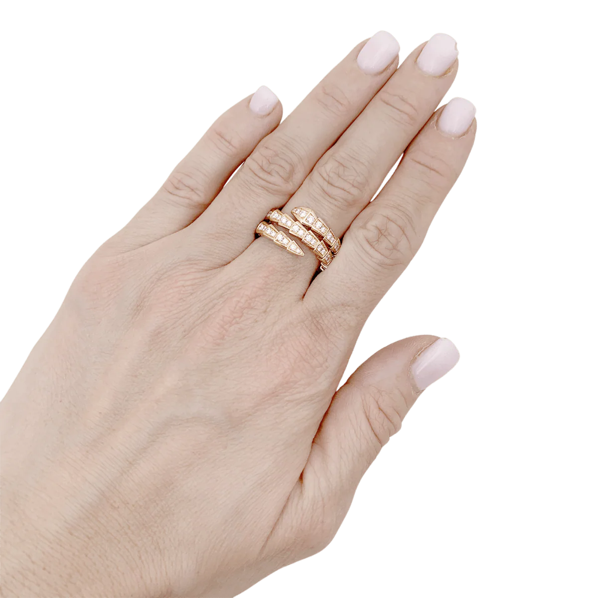 Bague BULGARI, "Serpenti Viper", or rose, diamants. - Image 2