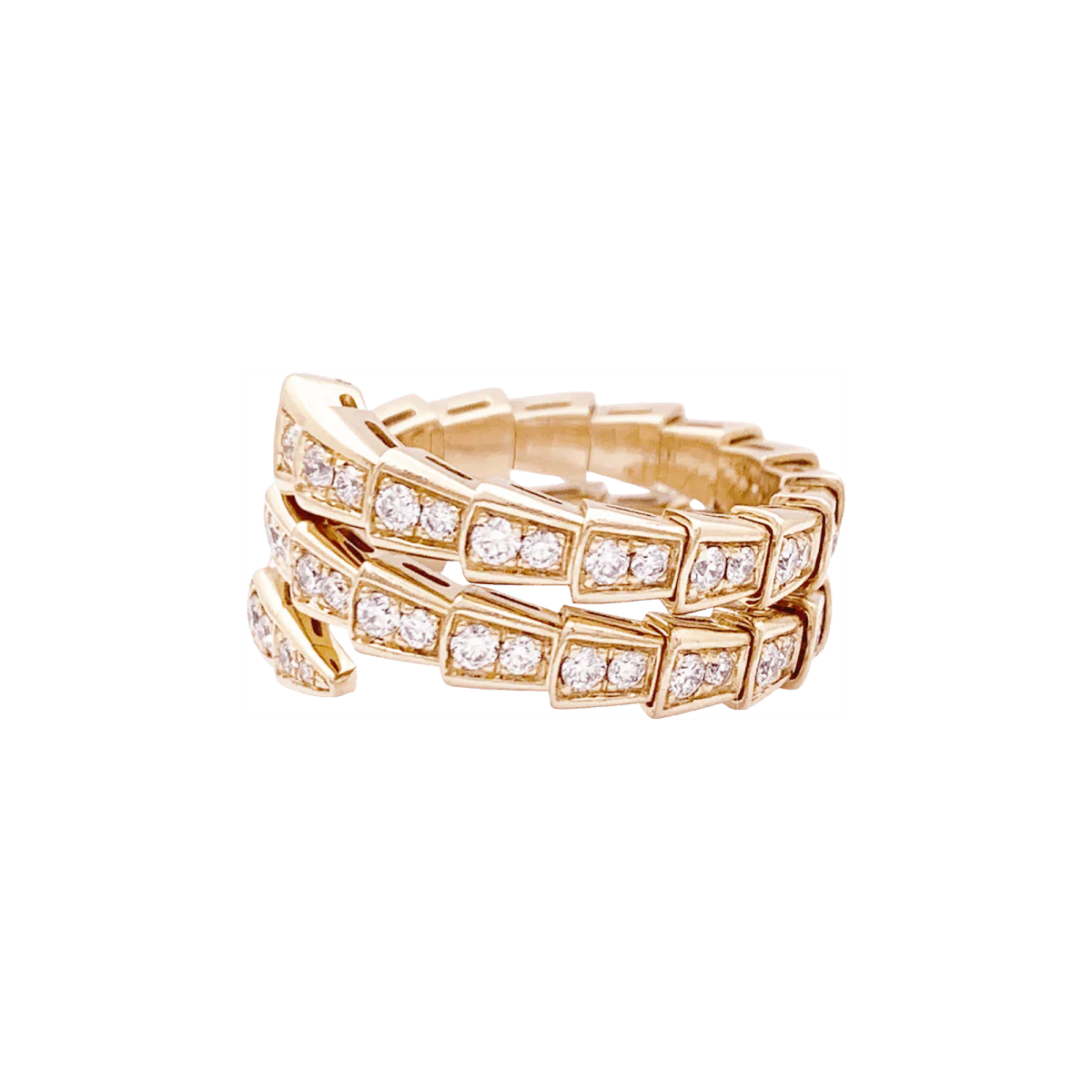 Bague BULGARI, "Serpenti Viper", or rose, diamants. - Image 3