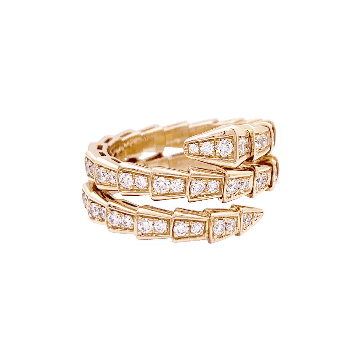 Bague BULGARI, "Serpenti Viper", or rose, diamants. - Image 4
