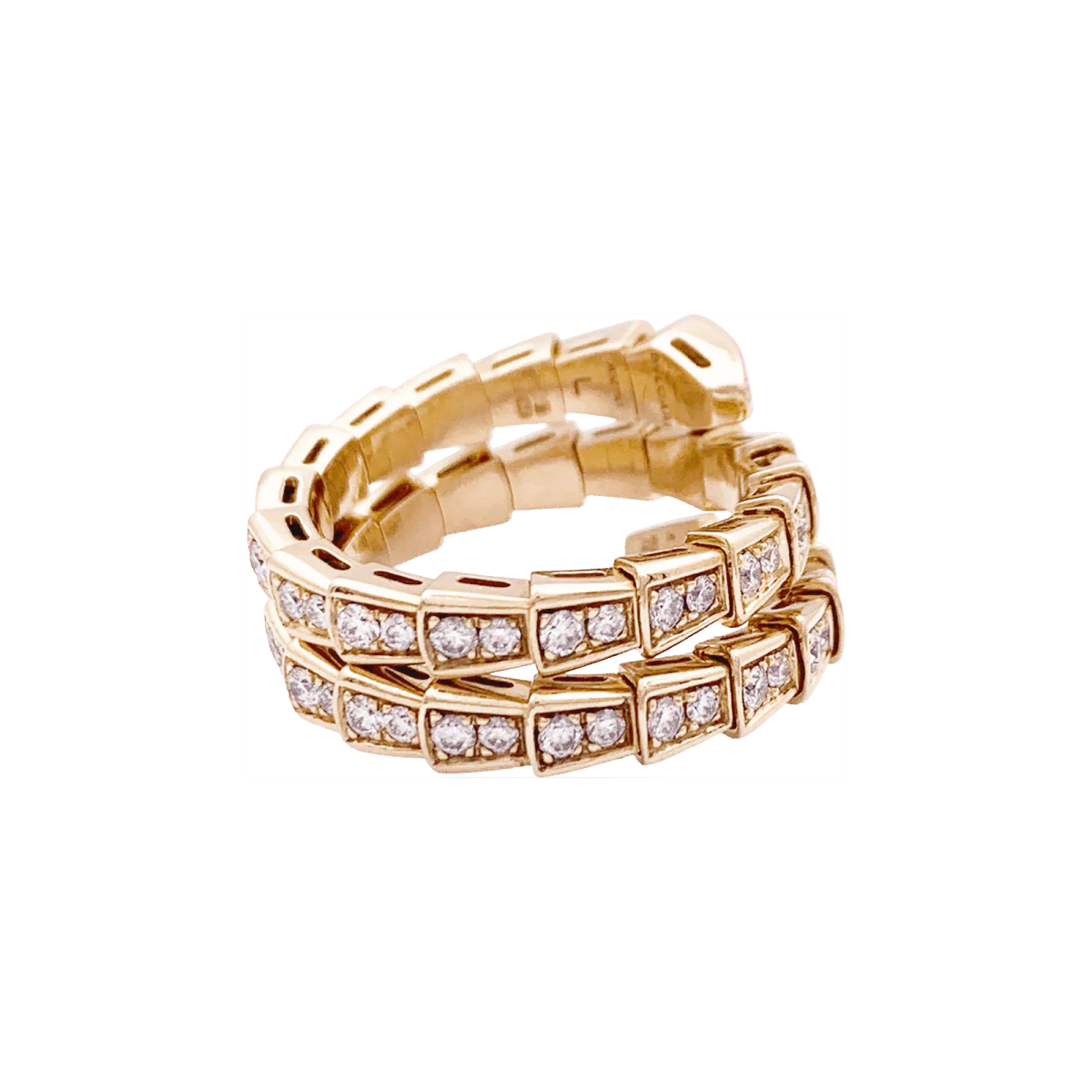 Bague BULGARI, "Serpenti Viper", or rose, diamants. - Image 5