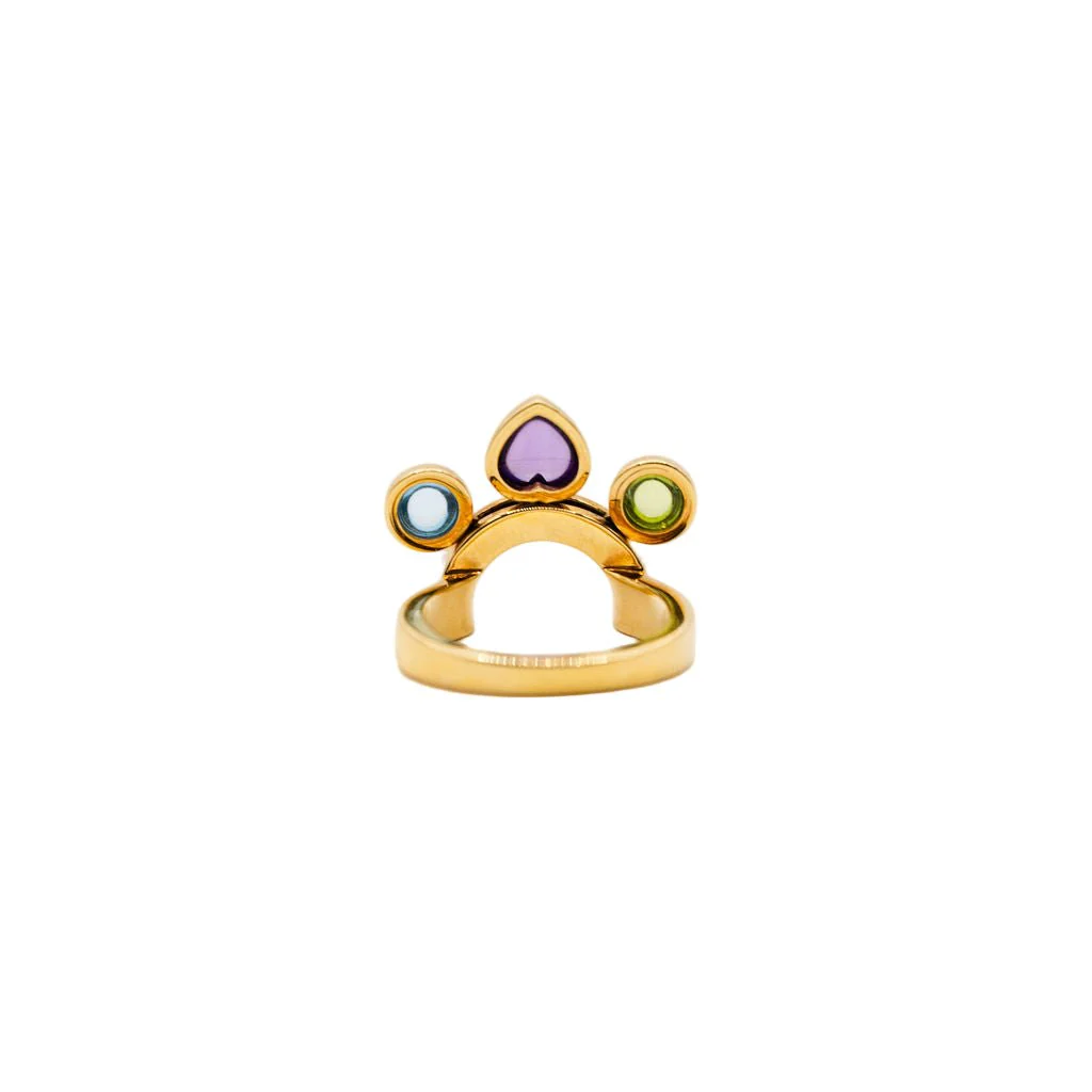 Bague BVLGARI "Allegra" en or jaune, améthyste, péridot et topaze bleue - Image 4