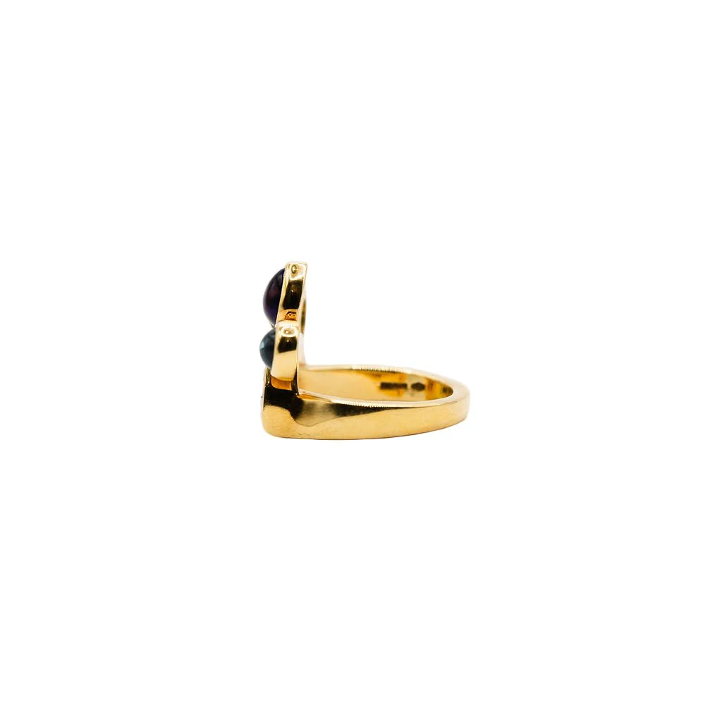 Bague BVLGARI "Allegra" en or jaune, améthyste, péridot et topaze bleue - Image 5