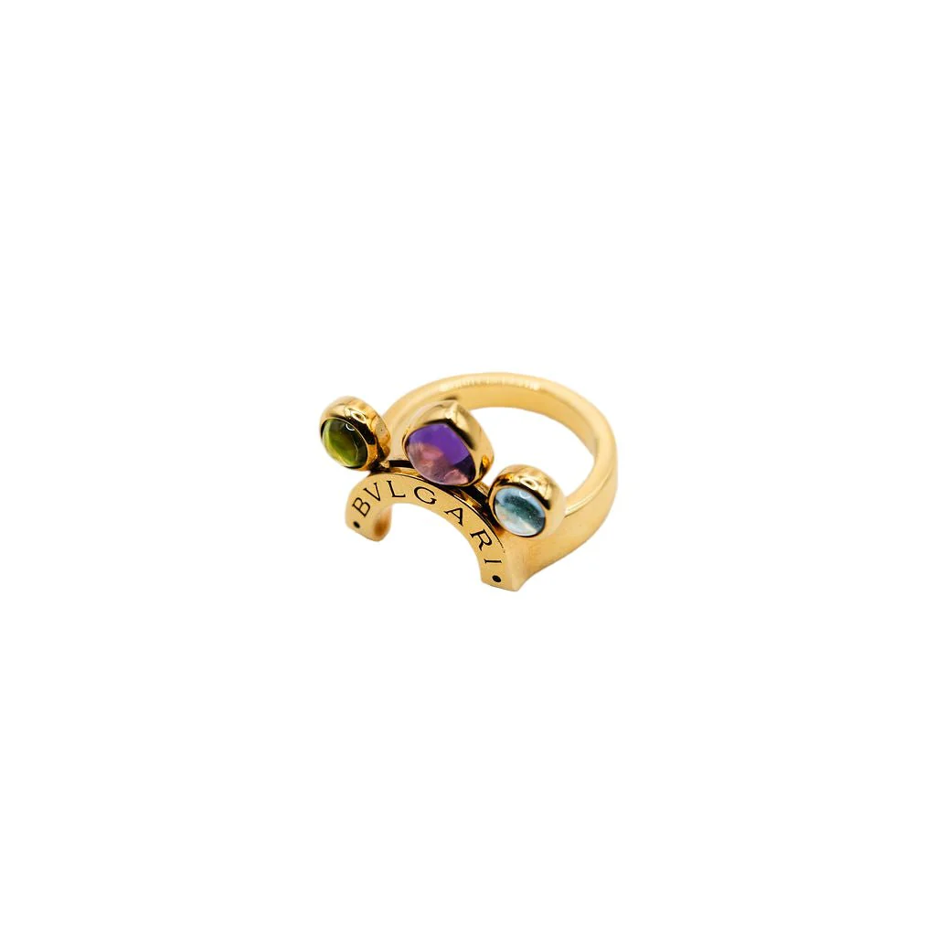 Bague BVLGARI "Allegra" en or jaune, améthyste, péridot et topaze bleue - Image 6