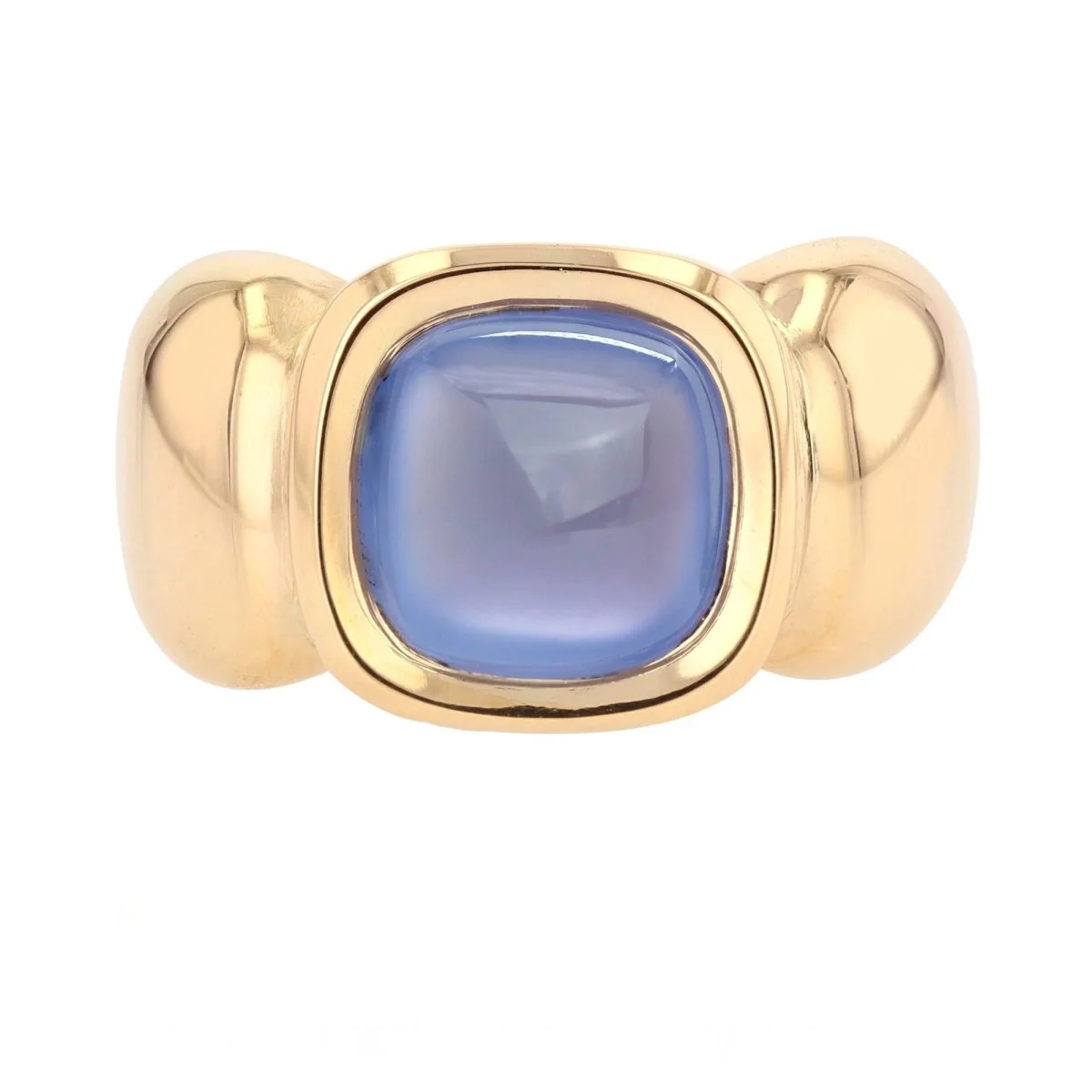 Bague Jonc en or jaune et calcédoine