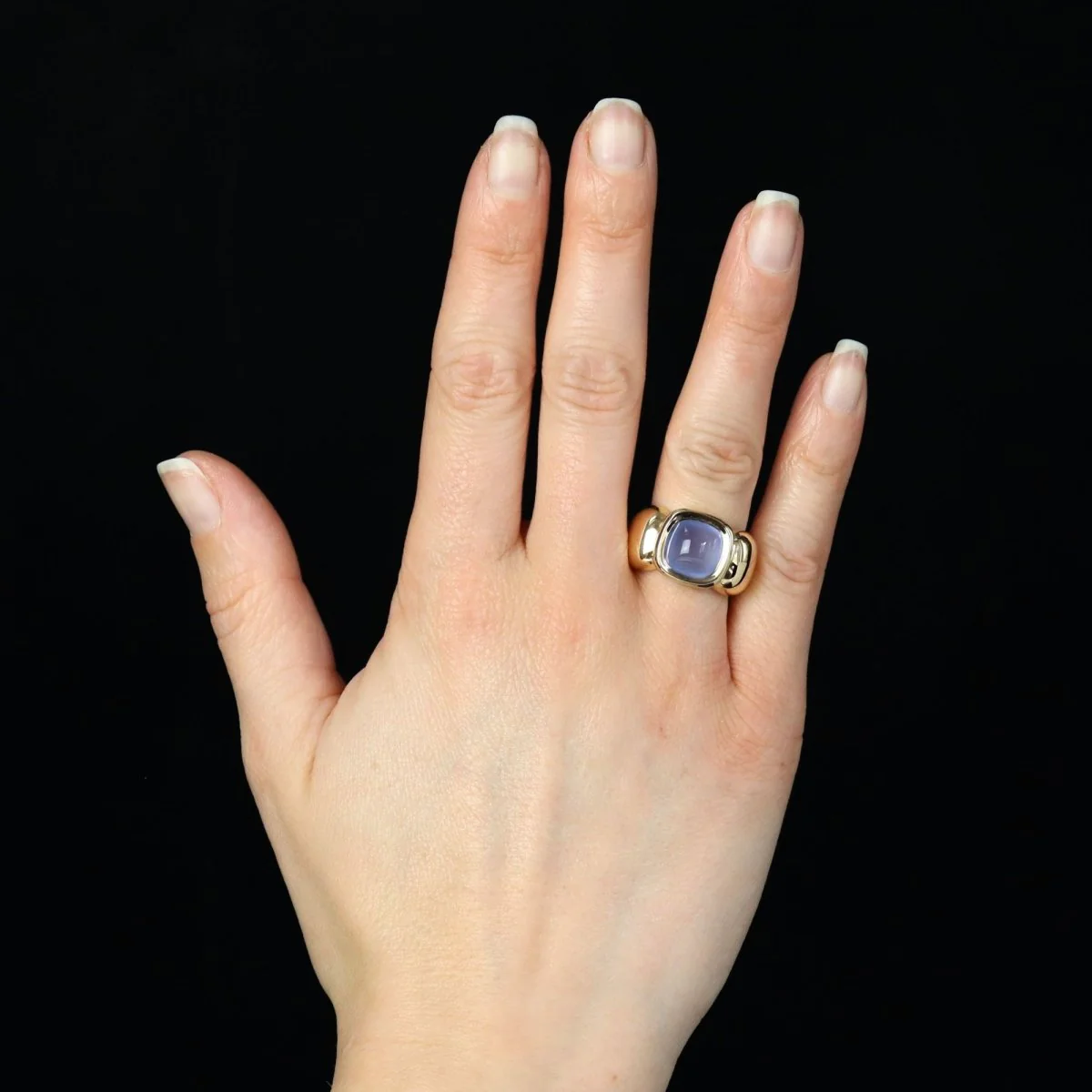 Bague Jonc en or jaune et calcédoine - Image 2
