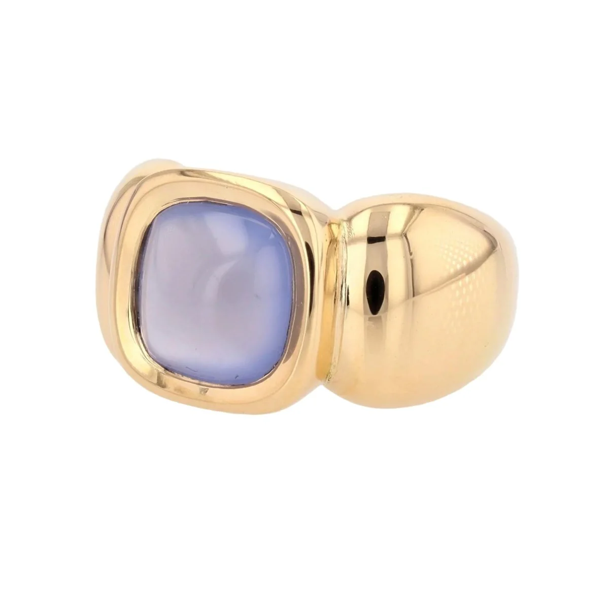 Bague Jonc en or jaune et calcédoine - Image 3