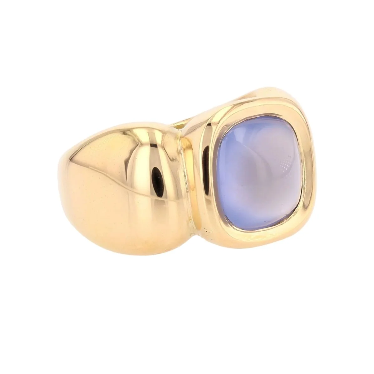 Bague Jonc en or jaune et calcédoine - Image 5