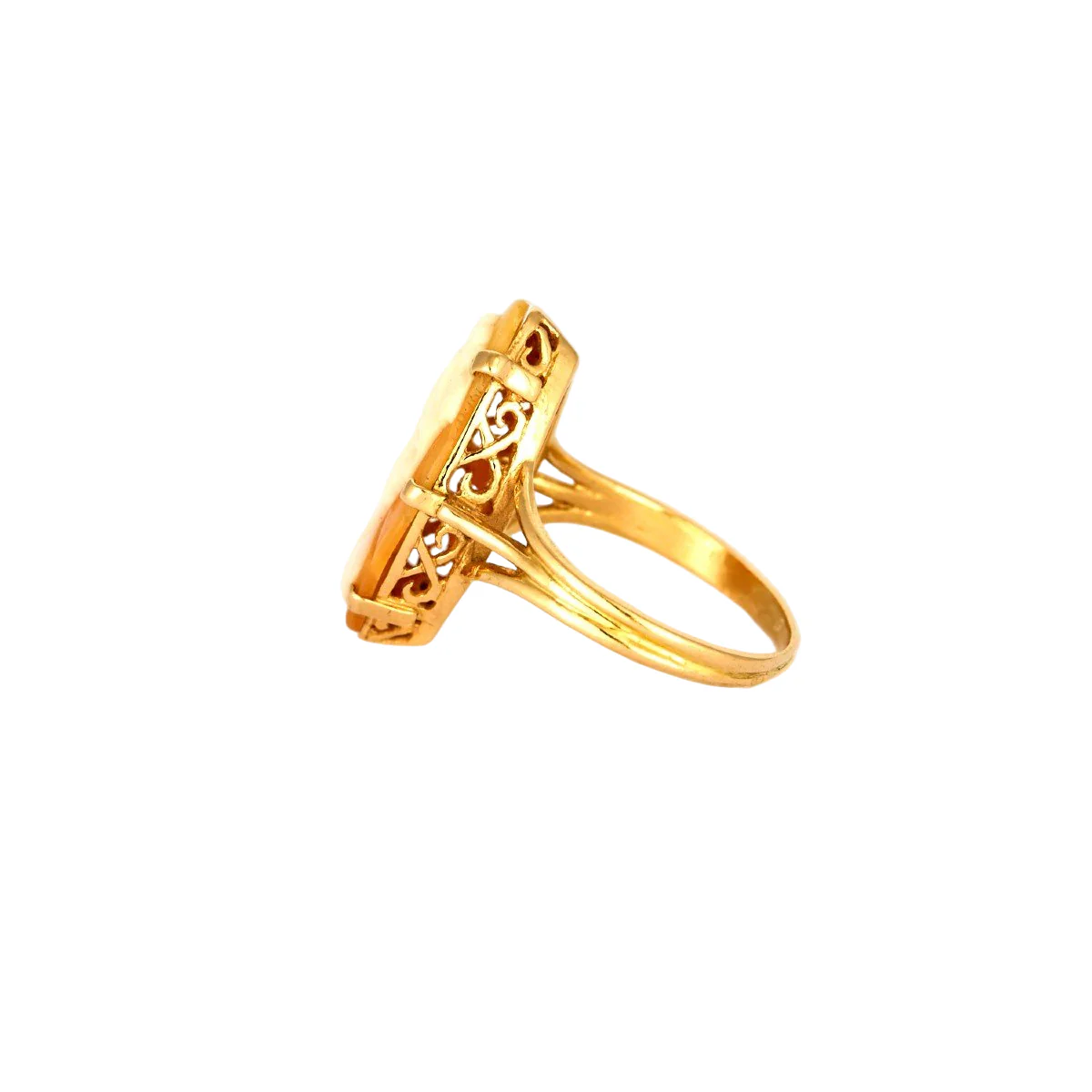 Bague Marquise en or jaune et camée - Image 2